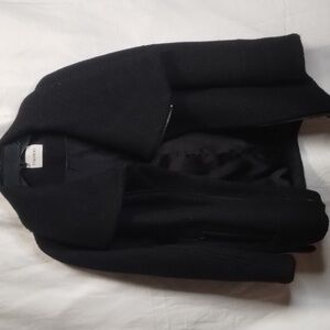 D'deMOO wool zipper jacket black tweed material Sz Like L